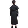 Faltern Priest Costume Boys Kids Clergy Costume Robe Black Catholic