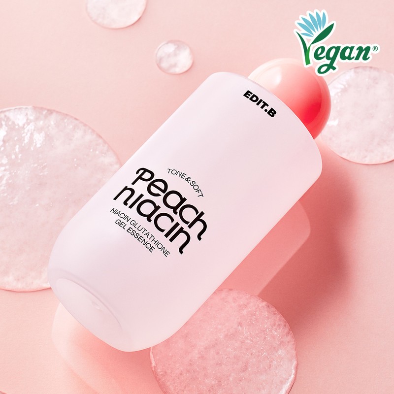EDIT.B Tone & Soft Peach Niacinamide Glutathione Gel Essence 200ml