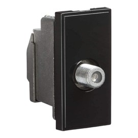 Knightsbridge NETSATSBK Screened SAT TV Outlet Module, Black, 25 mm x 50 mm