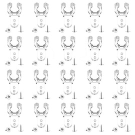 FOLGEMIR 20x Mounting Clips + 40x Screws, Plastic Mounting Clips, Plastic Holder for φ 14 mm Round 360° Luminescence Neon LED Strip