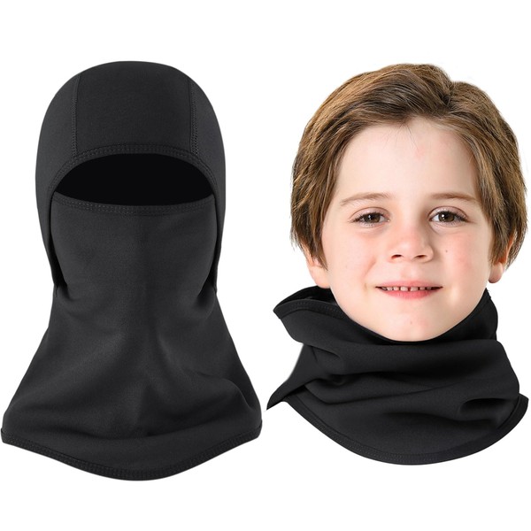 Aegend Kids Balaclava Windproof Ski Face Warmer for Cold Weather Winter Sports Skiing, Running, Cycling, 1 Piece, 6 Colors Black