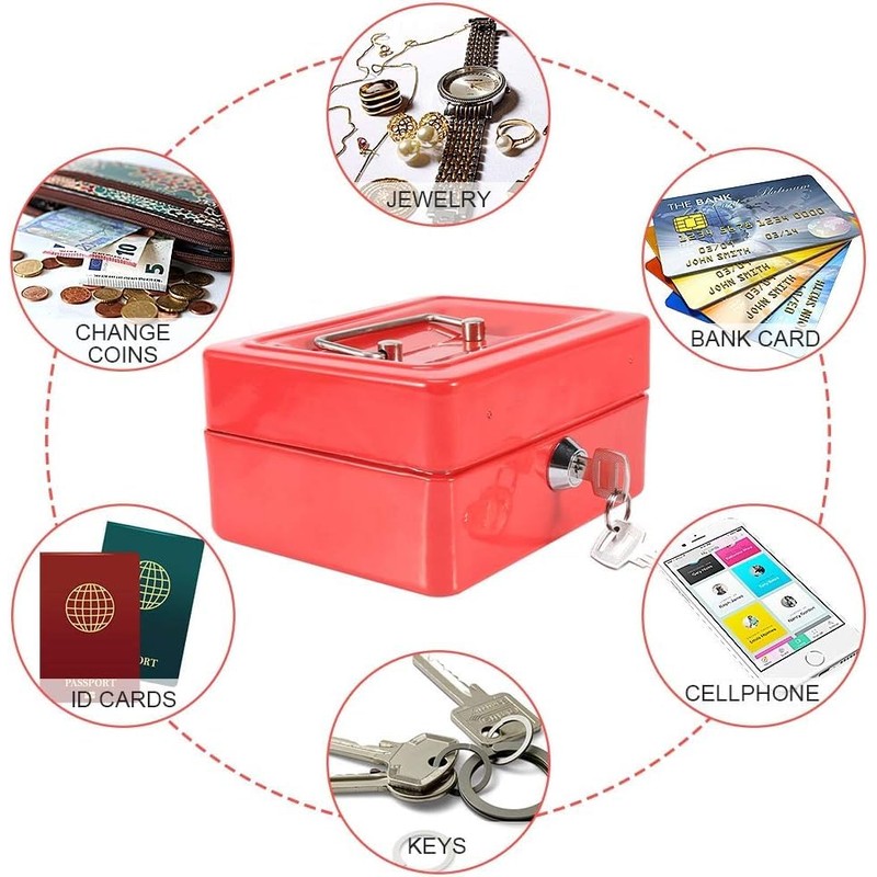 Kippen 10032R1 Cash Box with Coin Compartment Red 150 x