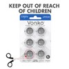 Voniko CR2016 3V Lithium Batteries 6 Pack for Child Safety,