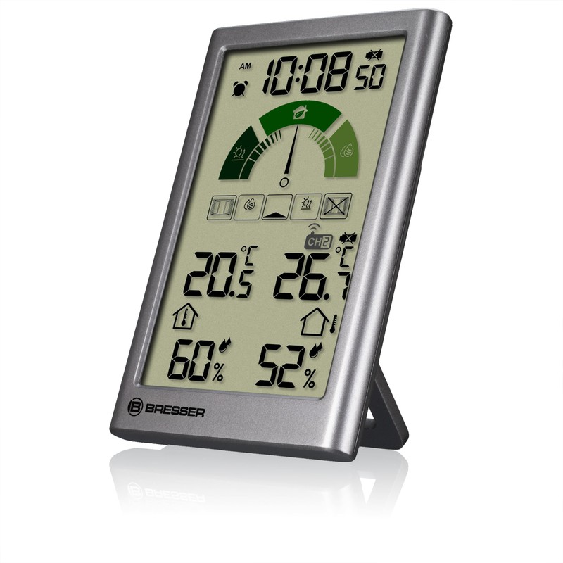 Bresser Thermo-Hygrometer with Ventilation Recommendation, Room Climate Indicator, Max/Min. Memory,