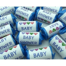 cleverlittlegifts GORGEOUS CUTE BLUE BABY SHOWER PARTY MINI LOVE HEART SWEET FAVOURS GIFTS BOY (Pack of 16, Blue)