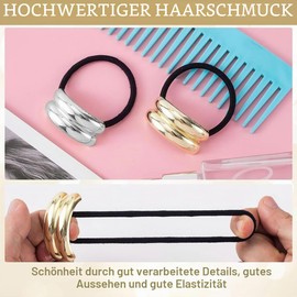 COYUN 6 Pieces Metal Hair Scrunchies Metal Hair Scrunchies Gold Elastic Geometric Hair Ties Elegant Women Hair Ties Ponytail Hair Accessories