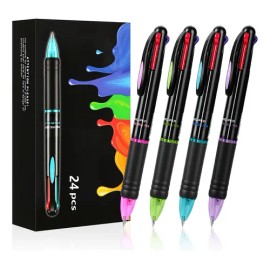 Bolígrafo De Papelería De Cuatro Colores Nuowei De 24 Piezas                                                                                          