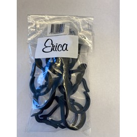 Erica Shower Curtain Rings for Shower Curtain Rods, Black, Pack of 12
