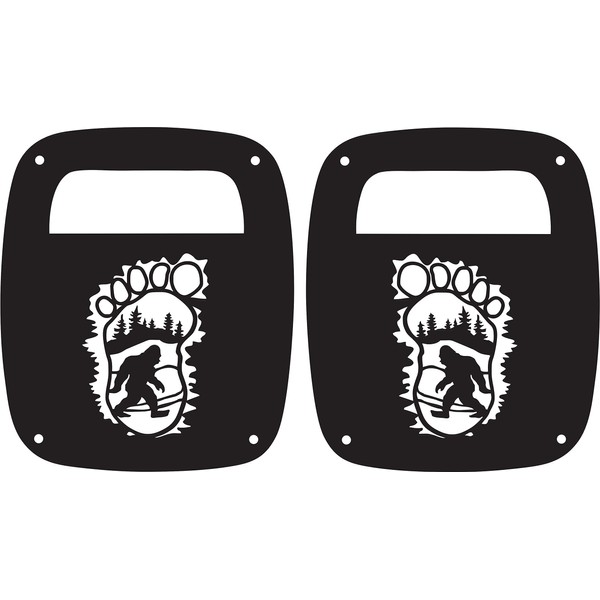JeepTails Bigfoot Forest Tail Light Covers Compatible with Jeep Wrangler TJ and YJ - Set of 2