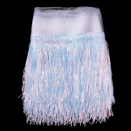 PH PandaHall 7 Yards Sewing Fringe Trim Sequin Lace Fringe Trim Tassel Fabric Leaf Lace Trim 12.4" Sparkly Sequin Tassel for Sewing Clothing DIY Craft Garment Curtain Dress, Rose