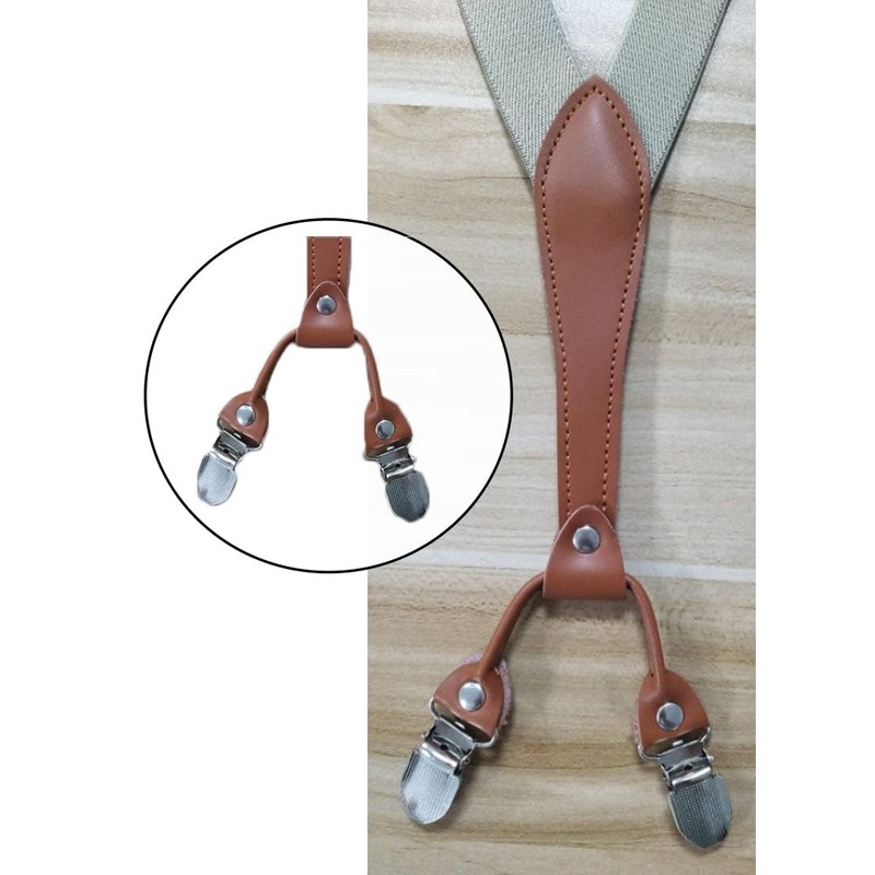Laquest Y-Type Suspenders, 1.0 inch (25 mm) Wide, Back Side,
