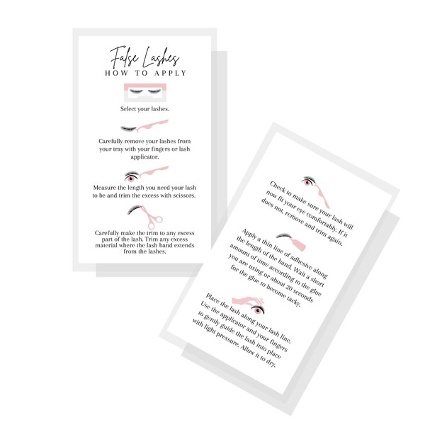 How To Apply False Lashes Card | Physical Printed 2"