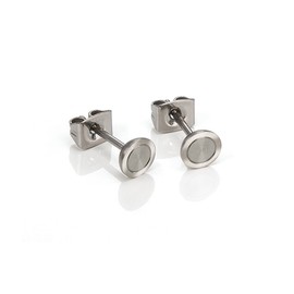 Boccia 0541-01 Titanium Brushed & Polished Stud Earrings, silver, Stud
