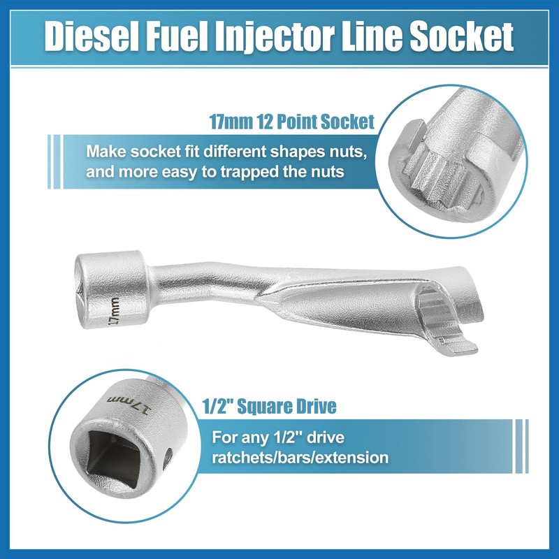 A ABSOPRO 17mm 12 Pt Common Rail Injection Fuel Line