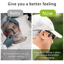 Oxygen Tube Clips, Ear Protectors for Nasal Cannula, Rotatable Oxygen Cannula Holder for Respiratory Aids and Cannula Holder Accessories (Black, 12 Pcs)