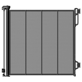SPACEANY Reinforced Retractable Baby Gate or Mesh Dog Gate,Easy to Use for Stairs, Doorways, Hallways, Indoor, Outdoor, Wide Pet Gate 33.5" Tall, Extends to 55" Wide,Black