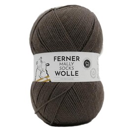 Ferner Wolle Mally Socks Plain Merino Sock Wool, Stocking Wool with Merino Wool, Mulesing-Free, Sock Yarn 150 g, 450 m, Needle Size 3-4 mm (M17 - Brown)