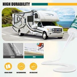 Silicone Caulk Silicone RV Roof Sealant Waterproof Sealant Adhesive Caulking Tool for RV Roofing, Maintenance, Repair