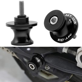 Bobbins M6 Stand Holder 6 mm Repair Stand Adapter CNC Aluminium for Yamaha MT-03 MT-01 MT-07 MT-09 MT-10 MT-125 2000-2022 (Black)