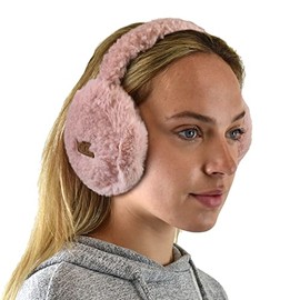 C.C Orejeras suaves y cálidas, ajustables para invierno, color rosa sherpa