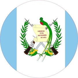 StickerTalk Circular Guatemala Flag Vinyl Sticker, 10 inches by 10 inches