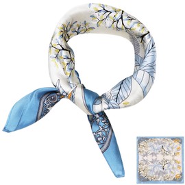 ZhaoCo 100% Natural Mulberry Silk Scarf, 53 x 53 cm Silk Scarf Graphic Print Small Soft Square Silk Scarf for Women, Ss53-007