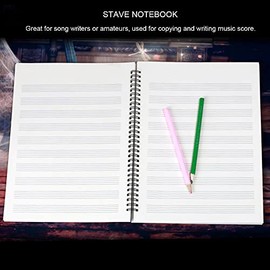 Cuaderno de Papel de Pentagrama, Cuaderno de Música de 50 Páginas para Compositores, Principiantes, con Cubierta, Papel de Escritura de Manuscritos de Partituras (patrón de piano