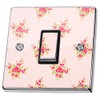 Pink Shabby Chic Roses Light Switch Sticker Vinyl Cover Skin