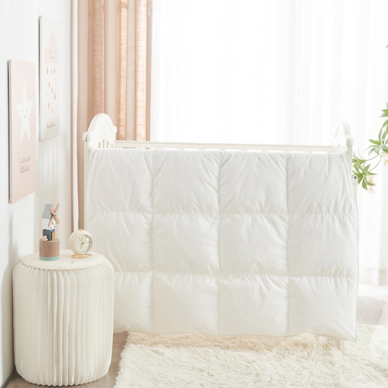 Toddler/Travel/Crib Goose Down Comforter Duvet/Blanket Multifunctional,100% Organic Cotton Washable Unisex