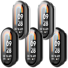 Compatible with Xiaomi Mi Smart Band 10 Screen Protector, Full Coverage Protective Cases Cover for Xiaomi Mi Smart Band 10 10NFC Accessories (5Pack-D)
