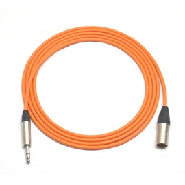 50 ft Canare Quad Balanced Patch Cable Orange Neutrik XLR Male - 1/4" TRS
