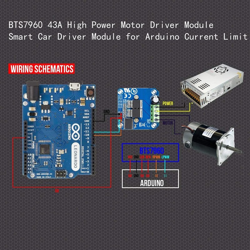 2PCS High Power DC Motor Driver Shield 43A Motor Speed