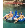 QPAU Inflatable Double River Tube, 2 Person 660lb Capacity, Puncture-Resistant