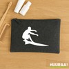 Huuraa Toiletry Bag Surfing Silhouette Gift 1 Litre Charcoal Felt