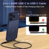 Invisible Holder Charger Cable with Stand,Detachable 240W USB Type C