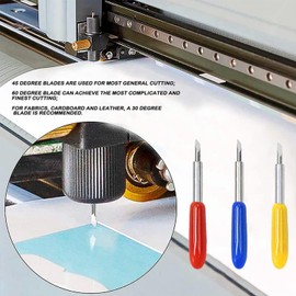 Pack of 40 Lettering Replacement Blades, Vinyl Cutter Plotter Cutting Blades, Replacement Cutting Blades, 30 Degree Replacement Blade, 60 Degree Deep Blades, 45 Degree Blade, for Vinyl Fabric Cutting