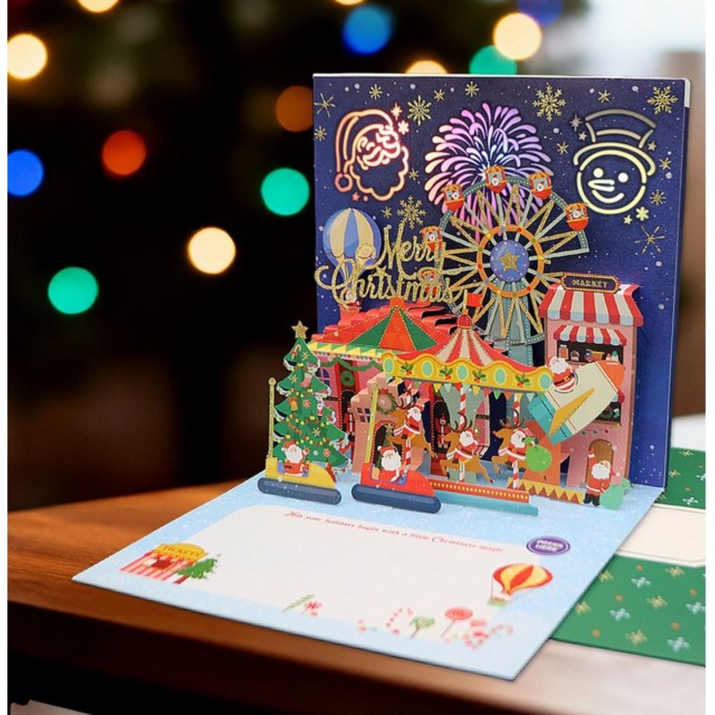 Maeum-Dama Premium Christmas 3D Pop-Up Musical Melody Card + Envelope