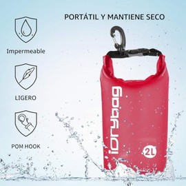 IDRYBAG Bolsa Seca Transparente Impermeable De 2 L, 5 L, 10 L, 15 L Y 20 L. Pequeña Bolsa Impermeable para Kayak. Bolsa Seca Flotante Impermeable para
