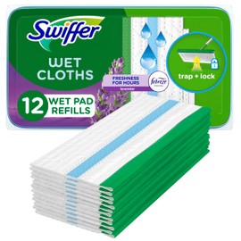 Swiffer Swiffer Sweeper Wet Mopping Pad Refills for Floor Mop with Febreze Lavender Scent, 12 Count (Packaging May Vary)