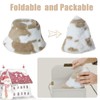 Winter Faux Fur Bucket Hat 2 Pieces Warm Furry Cap