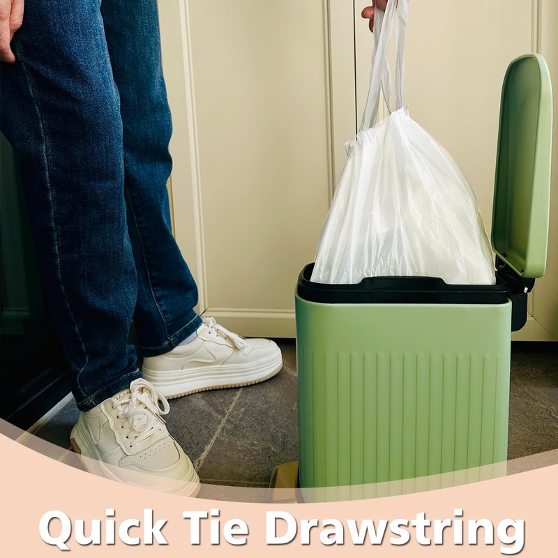 4 Gallon Trash-Bags Small-Bathroom Garbage-Bag Drawstring - Strong Kitchen White