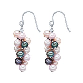 Valero Pearls Women's Earrings 925 Sterling Silver with Freshwater Cultured Pearls, Silver, Pearl