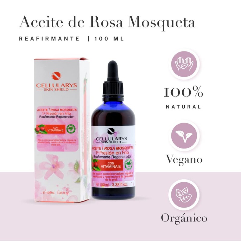 Pure Rose Hip Oil 100% Ecological 100ml Cold Pressed For