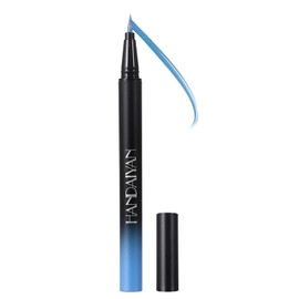 DekRion Liquid Eyeliner Pen, Waterproof Eyeliner Long-lasting Eyeliner, Metallic-Eyeliner Easy To Use, White Black Red Brown Purple Colorful Eyeliner (Light Blue)