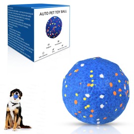 Smart Interactive Dog Toys【New E-TPU Material】 Automatic Moving, Crazy Bouncing and Rotating Interactive Dog Ball,IPX7 Waterproof Design,Pet Active Rolling Ball for Medium and Large Dogs (Blue)