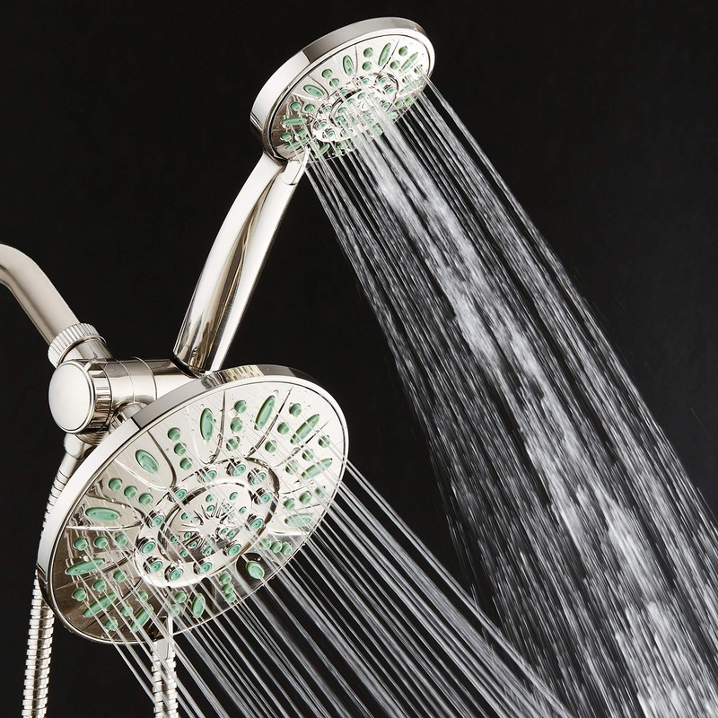 AquaDance Antimicrobial/Anti-Clog High-Pressure 30-setting Rainfall Shower Combo, Microban Nozzle Protection