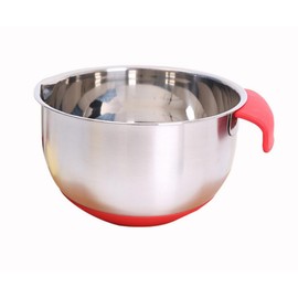 KUNANG Stainless Steel Mixing Bowls, non slip silicone base bowls with Handle, Mixing Bowls for Kitchen Mix Cook Bake Prep (3L)