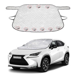 Car Windshield Cover Sunshade 9pcs Magnetic Windscreen Cover Sun Shade in All Weather Fits Most Cars SUV