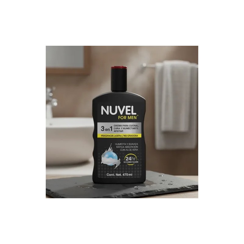 Nuvel For Men Crema Corporal Humectante Para Hombre Con Aloe
