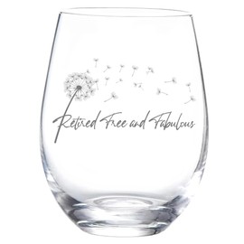 Happy Retirement Gifts for Women Men,Retired 2025 Tumble Retired, Free and Fabulous,Perfectinsoy Retirement Goodbye Tension Hello Pension Wine Tumbler Glass.(15OZ)